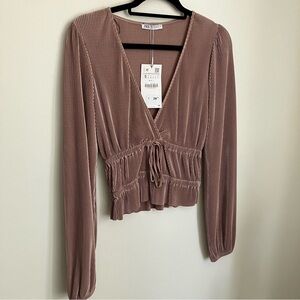 NEW WITH TAGS Zara Pleated Blouse